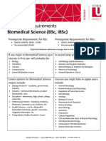 Admission Requirements: Biomedical Science (BSC, Ibsc)