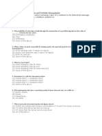 MCQ On Security Analysis and Portfolio Management