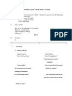 A Detailed Lesson Plan in Math-Grade 1