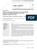 Paediatric Sequential Organ Failure Assessment (pSOFA) Score: A New Mortality Prediction Score in The Paediatric Intensive Care Unit