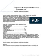 Using The Reciprocal Method Spreadsheet Shown in Exhibit Show The