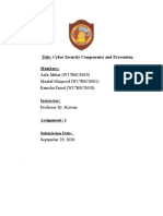 Title: Cyber Security Components and Prevention. Members