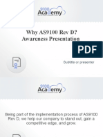 Why AS9100 Rev D? Awareness Presentation: Subtitle or Presenter