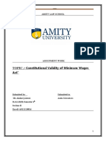 Constitutional Validity of Minimum Wages Act