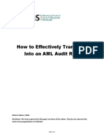 How To Effectively Transition Into An AML Audit Role