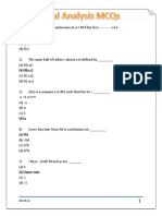 Real Analysis MCQs