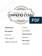Cookery Reflection Paper