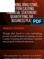 PREPARING, ANALYZING, AND FORECASTING FINANCIAL STATEMENT - qUANTIFYING THE BUSINESS PLAN