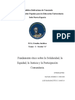 Fundamento Ético Sobre La Solidaridad, La Equidad, La Justicia y La Participación Comunitaria.