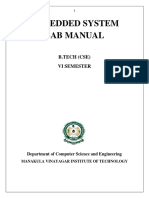 Embedded System Lab Manual: B.Tech (Cse) Vi Semester