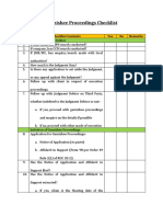 Garnishee Proceedings Checklist