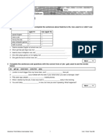 Unit 1 Short Test 2B: Grammar