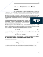 Experiment 12: Simple Harmonic Motion: I. About The Experiment