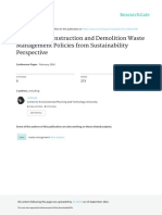 2016 - Analysis of Construction and Demolition Waste Management Policies From Sustainability Perspective