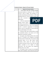 Content and Contextual Analysis: Speech of Corazon Aquino