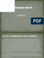 Business Math - Lesson 7