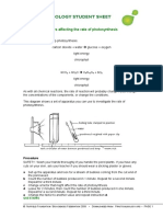 Investigating Factors Affecting The Rate of Photosynthesis: Questions