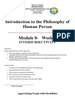 Introduction To The Philosophy of Human Person Module 8-Week 8