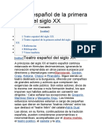 Teatro Español de La Primera Mitad Del Siglo XX