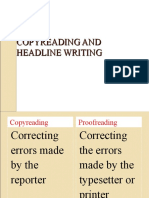 Copyreading and Headline Writing 1