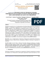 Level of Implementation of The Results-Based Performance Management System in The Department of Education Division of Gapan City, Philippines