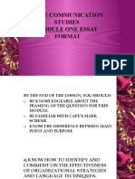 Cape Communication Studies Module One Essay Format