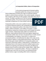Modern Approaches To Comparative Politics, Nature of Comparative Politics