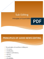 Sub Editing: Principles of Good Editing