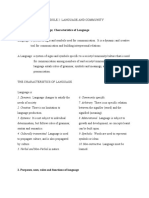 1: Language Vs A Language Characteristics of Language