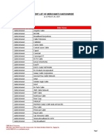 GCredit List of Merchants