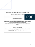 HRM Practices in Selected Public and Private Sector Bank: "Manuscript No.: GGIC/15/UAB-125"