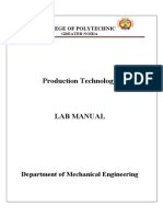 Production Technology: Department of Mechanical Engineering