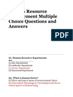 Human Resource Management Multiple Choice Questions and Answers