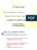 Geotechnical Engineering - I: Resource Person: Hafiz Usman Tariq Aashto Classification