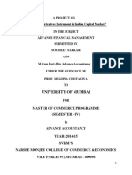 A study of Derivatives Instrument in Indian Capital Market