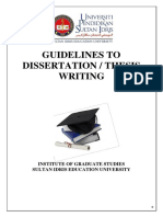 Guidelines To Dissertation / Thesis Writing: Institute of Graduate Studies Sultan Idris Education University