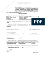 Motor Vehicle Deed of Sale