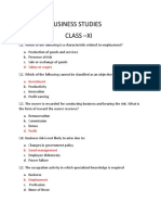 Business Studies Class - Xi: D. Salary or Wages