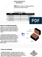 PATTERN MAKING:Basic Steps of Making Pattern,: Types, Materials and Allowances