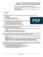 MCQs RFBT Obligations Nature and Effects of Obligations PDF