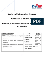 Codes, Conventions and Languages of Media