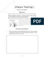 QUIZ - Hypothesis Testing I