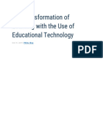 The Transformation of Learning With The Use of Educational Technology