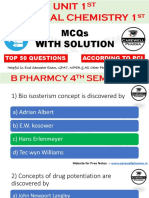 Unit 1 Medicinal Chemistry 4th Sem Mcqs