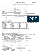 Practice Test 6: Listening. I. Listen To The Recording and Choose The Best Answer For The Questions Below. (1.0 Point)