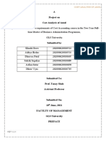 Cost Sheet of Amul