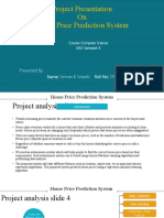 Project Presentation On House Price Prediction System: Presented by Name: Simran B Solanki Roll No: 19020