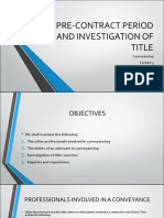 Precontract Period and Investigation of Title Lecture 3