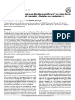 Effects of Bioslurry and Plant Biostimulant Hicure® On Yield, Flower Quality and Vase Life of Carnation (Dianthus Caryophyllus L.)