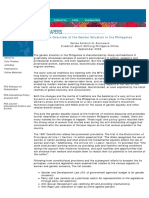 An Overview of The Gender Situation in The Philippines: About Us Core Themes Activities Publications Online Materials